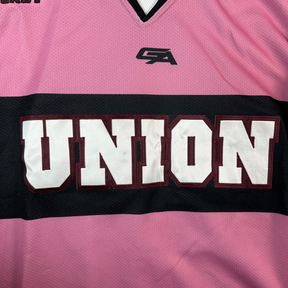 Gemini Union College Hockey Jersey Men's Size 52 Pink Black ECAC Authentic USA - Picture 9 of 9